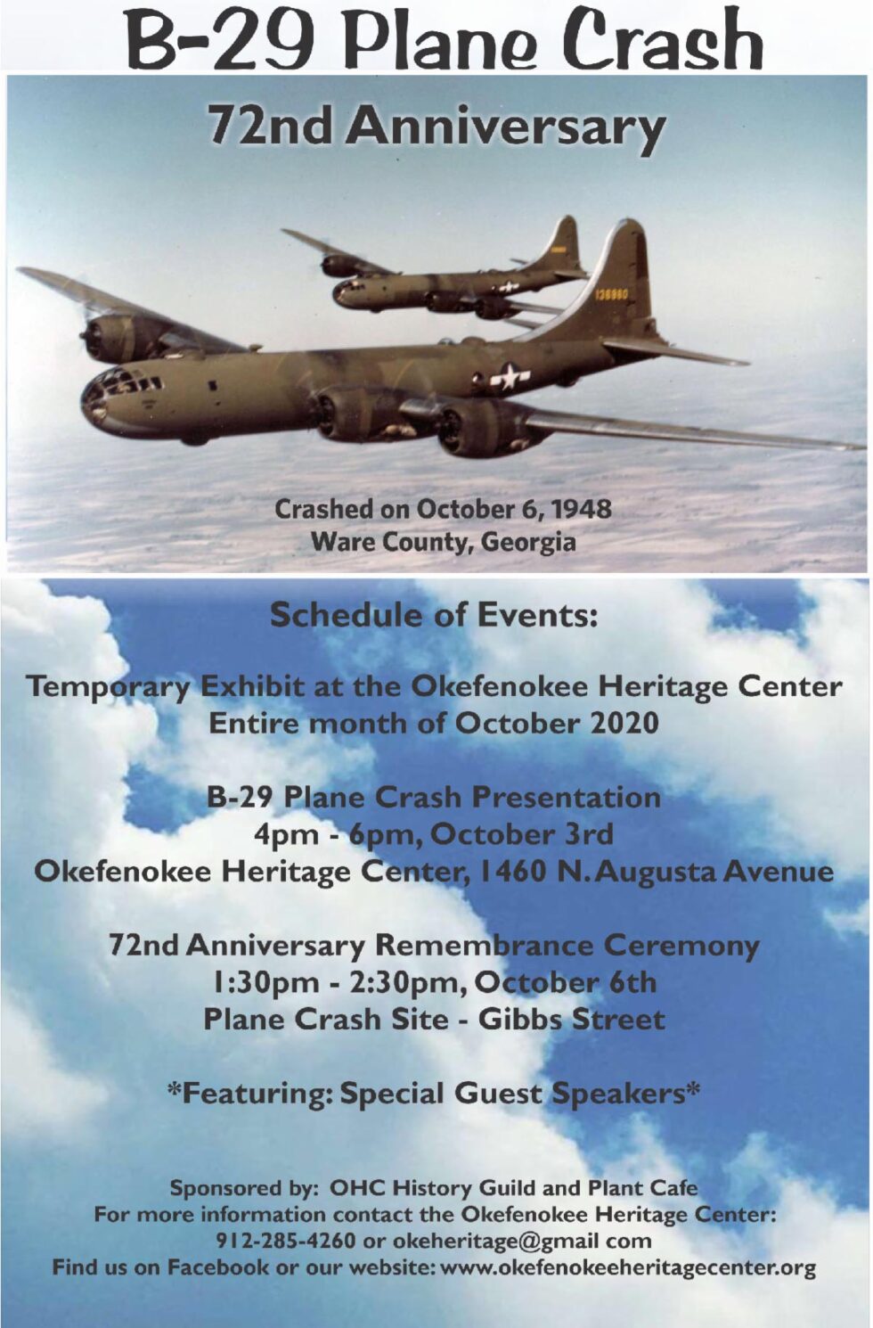 B-29 Plane Crash 72nd Anniversary | Okefenokee Heritage Center